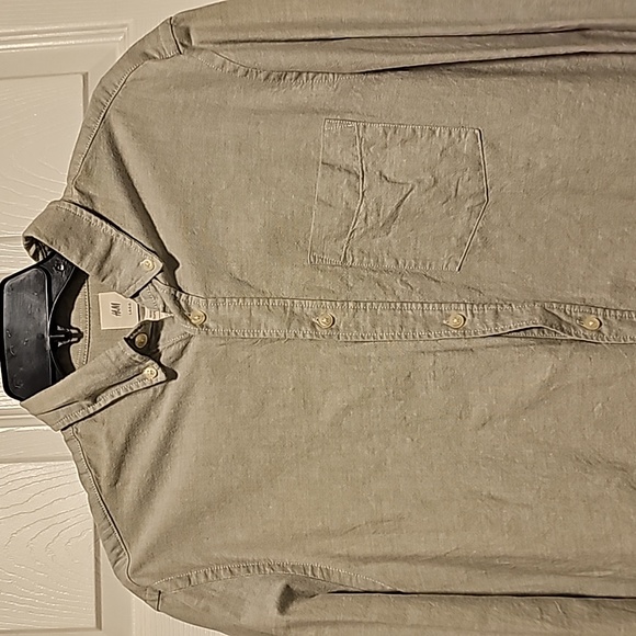 H&M men's linen casual button down shirt - Picture 4 of 6